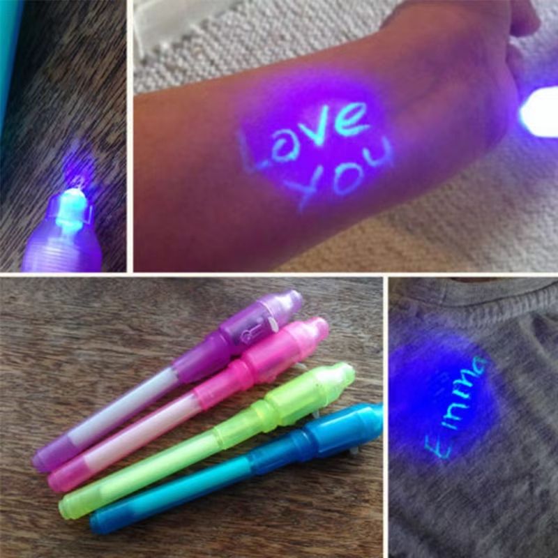 4pcs Luminous Magic UV Light Pens Invisible Ink Drawing & Learning Set For Kids 4pcs