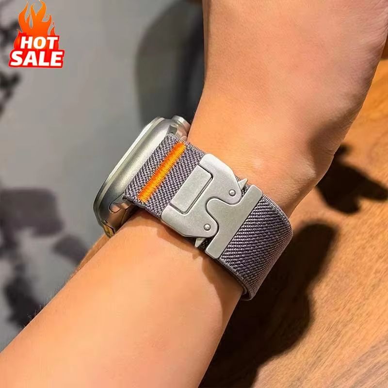 Premium Nylon Elastic Apple Watch Band Set 2PCS Sport Loop Straps For Apple Watch Ultra & Series 103 SE army Green s10 42 38 40 41 Mm