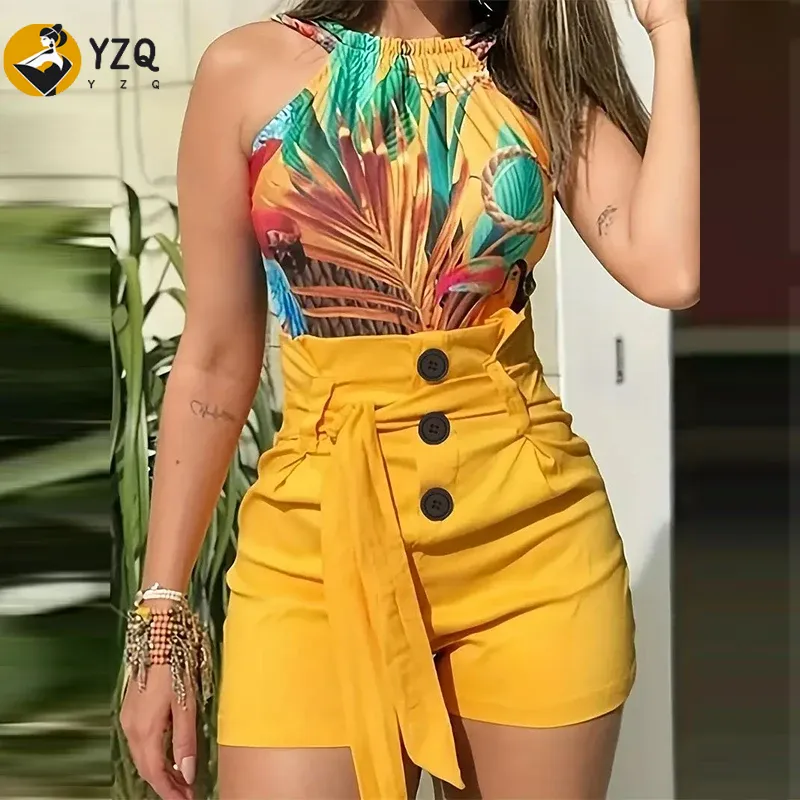 Y2K Summer Shorts For Women, High Waist Solid Denim Shorts With Button Front And Tie Waist white xl