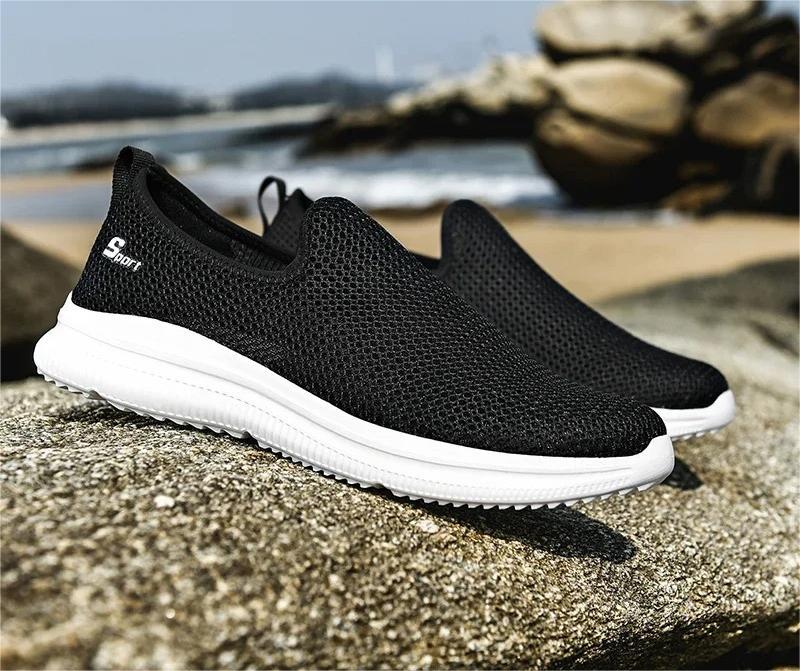 Mens Breathable Mesh Sneakers Lightweight Casual Outdoor Walking Shoes light Grey 11