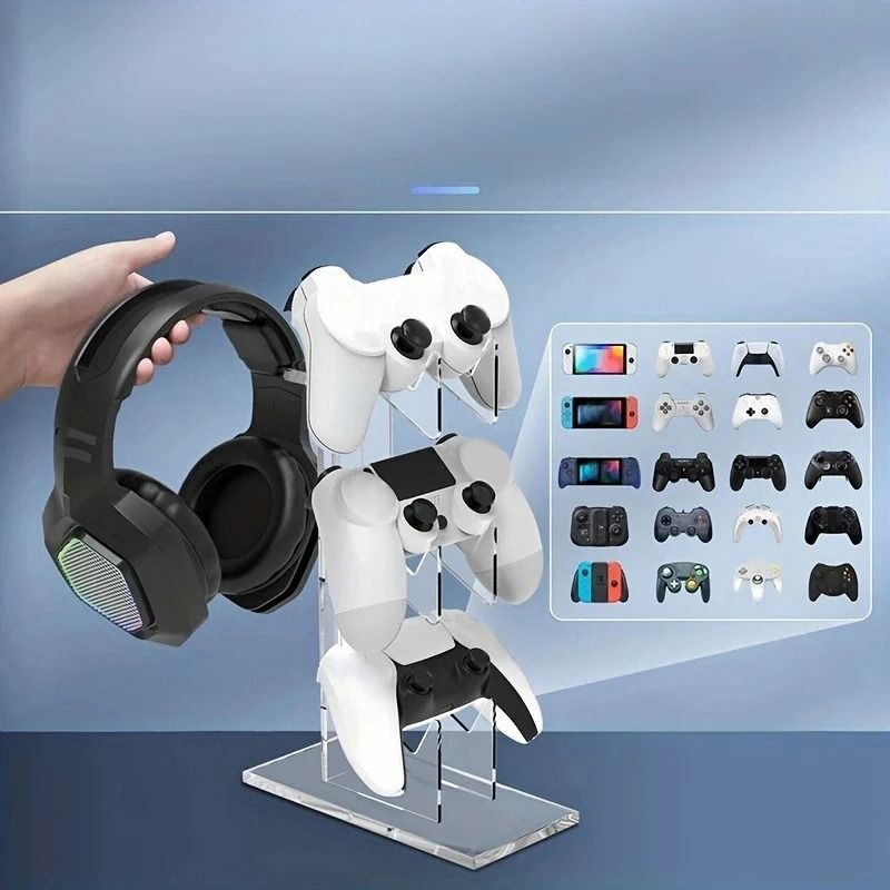 Gaming Controller And Headset Organizer Stand clear