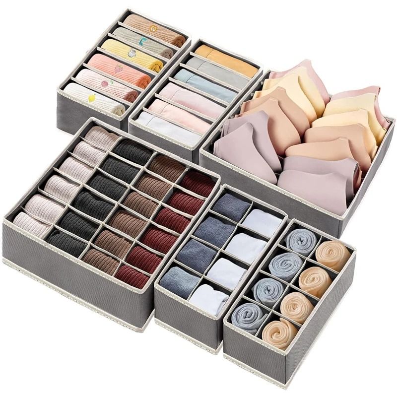 Foldable Wardrobe Drawer Organizer For Underwear Socks Bras And Accessories rose 24 Grid