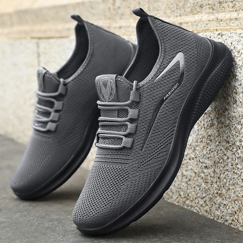 Breathable Mesh Sneakers For Men black 11.5
