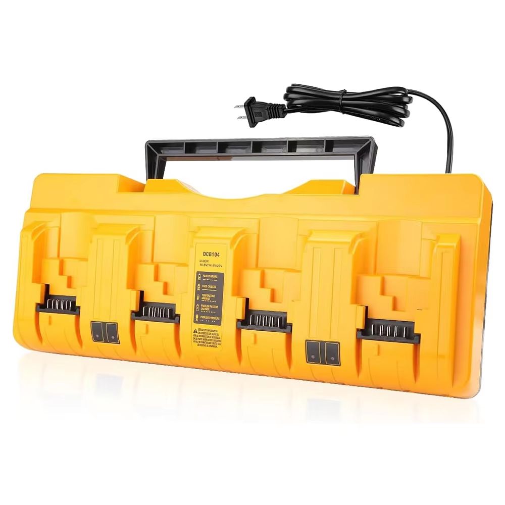 DCB104 4 Port Li Ion Battery Charger Fast Multi Port 3A Charger For Dewalt 10.8V60V FlexVolt Batteries (DCB127, DCB10 uk Plug