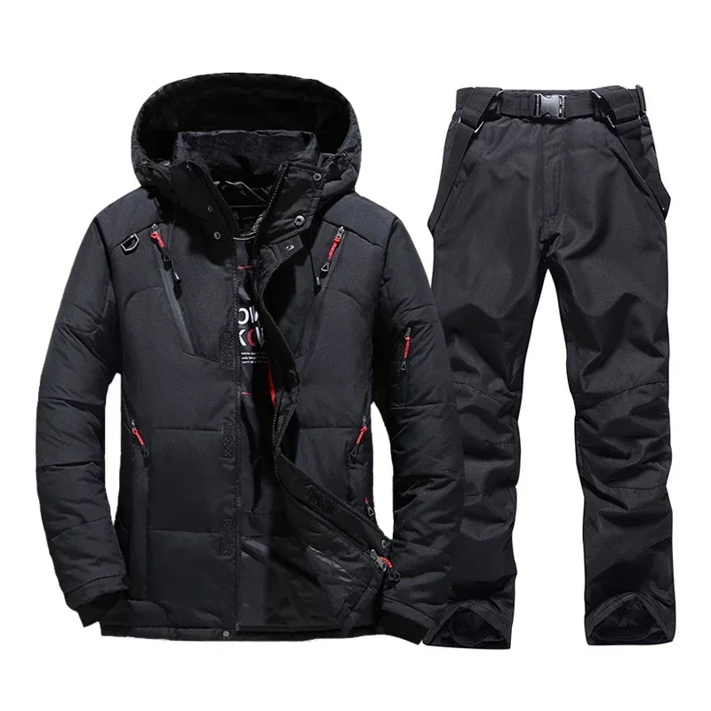 Thermal Skiing Down SUIT, New Winter Ski Suit Men, Warm Snowboard Bibs Pants, Male Snowmobile Clothing Overalls Set 1 m
