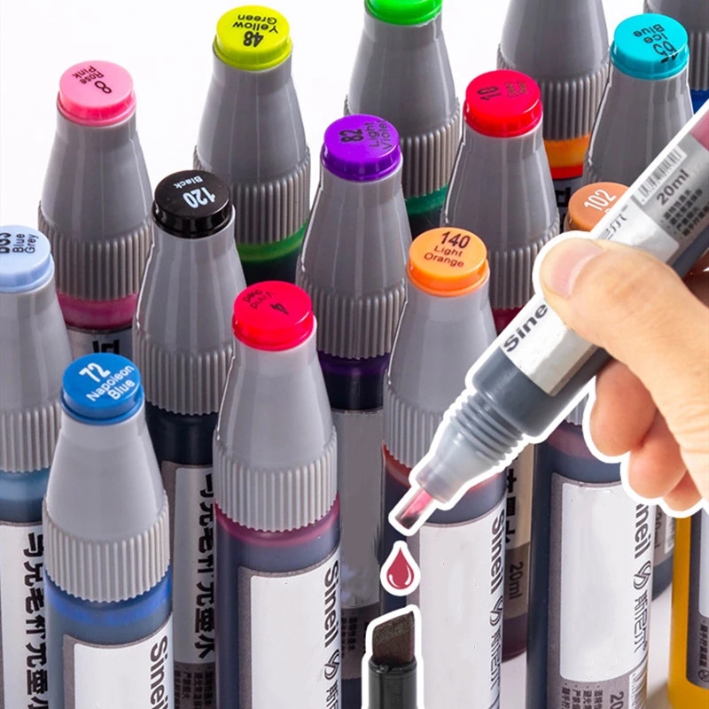 Sineil Marker Refill Ink, Universal Touch Marker Replenishment Liquid, Mark Pen Water Injection 123