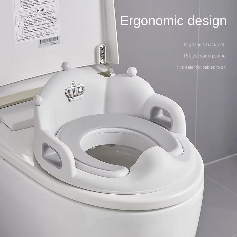 Baby Toilet Training Seat Child Potty Seat Ring With Cushion For Boys & Girls gray
