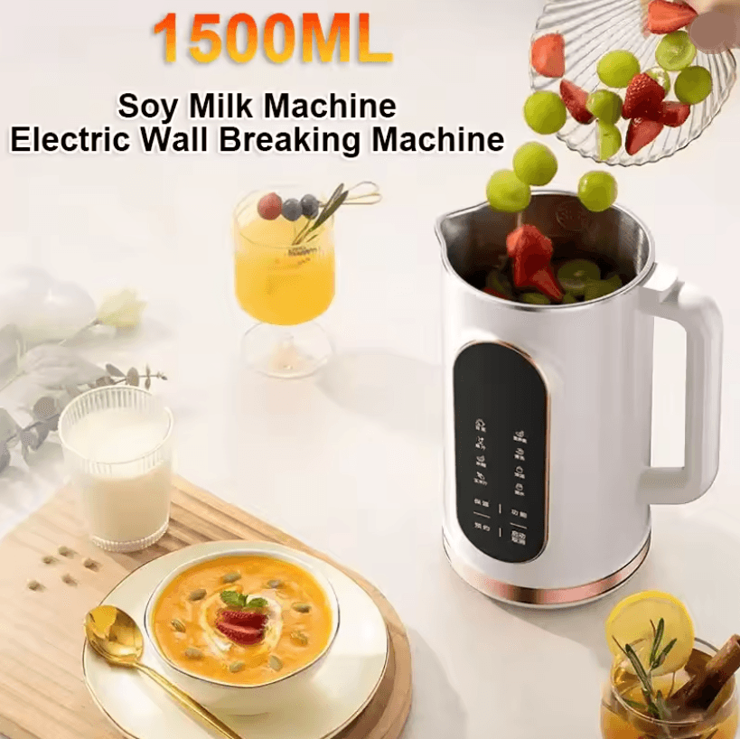 1500ML Soy Milk Maker Electric Blender Juicer With 10 Blade Design 1500ML Soy Milk Maker Electric Blender Juicer With 10 Blade Design