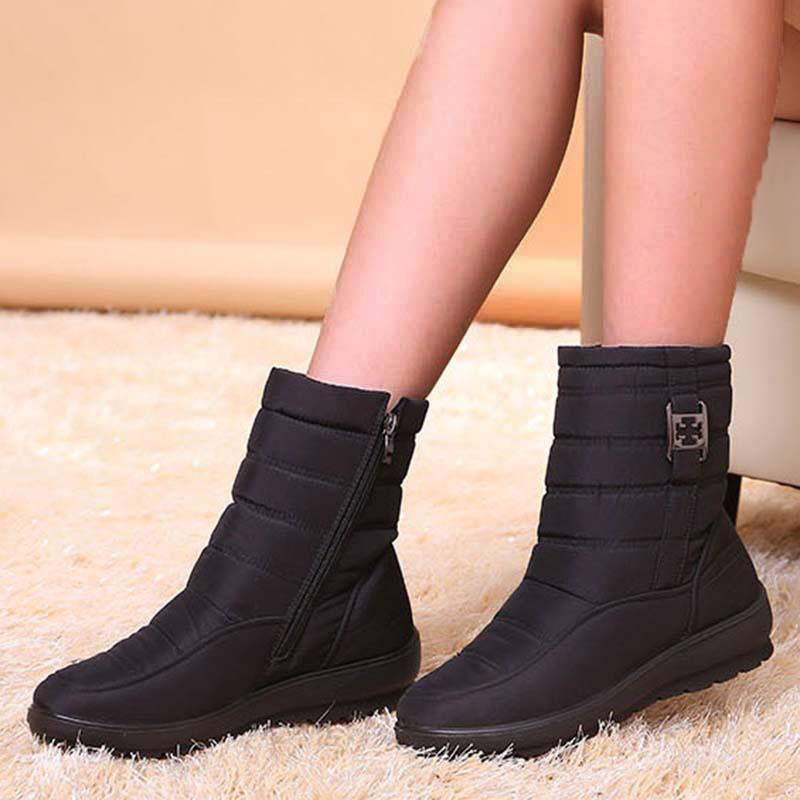 Warm Plush Women Boots Snow Round Toe Shoes, Stylish Zipper Ladies Winter Footwear For Comfort & Elegance brown 41