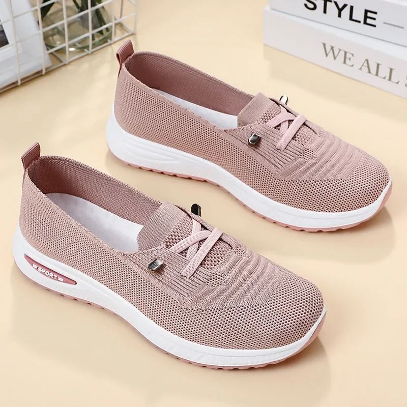 Womens Breathable Flat Walking Shoes Soft Casual Sports Flats us 8.5 gray