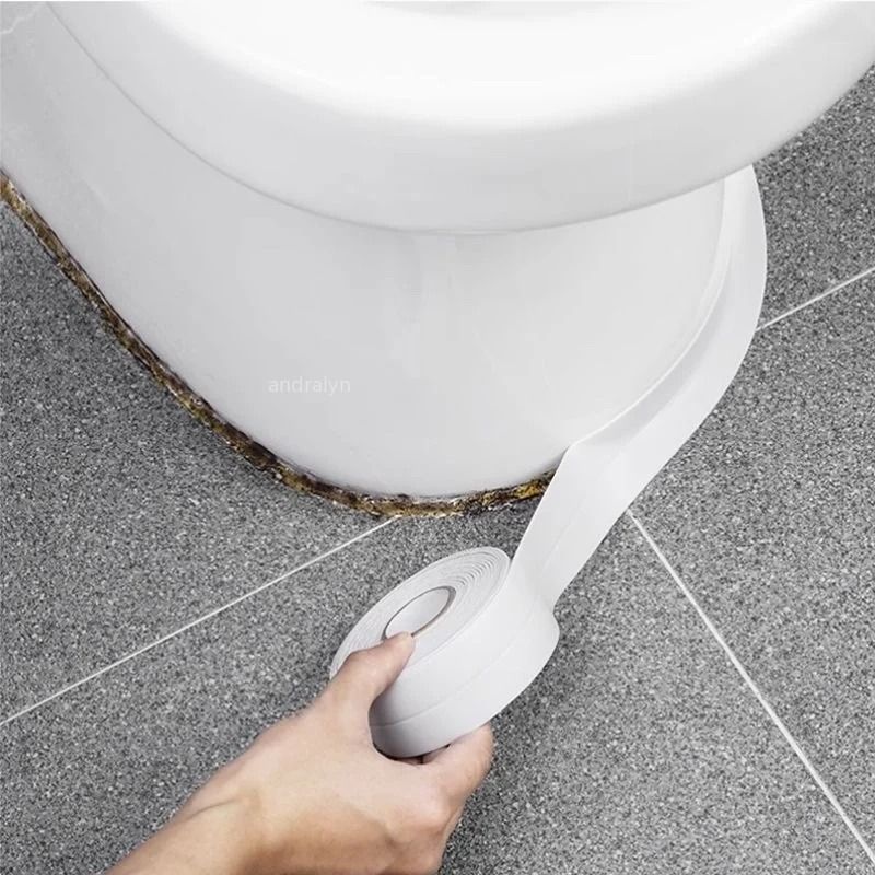 PVC Waterproof Sealing Tape For Bathroom Kitchen Caulk Strip 3.8 Cm (1.5 In) (3.2 M) 10.5 Ft black