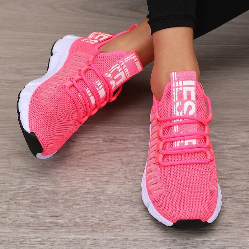 Lightweight Mesh Sports Shoes Breathable Soft Sole Walking Sneakers 5 pink