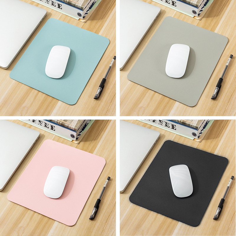 Non slip Waterproof PU Mouse Pad, Small Leather Gaming Desk Mat, Anti scratch Easy clean Pad For Laptop PC white 19x23cm