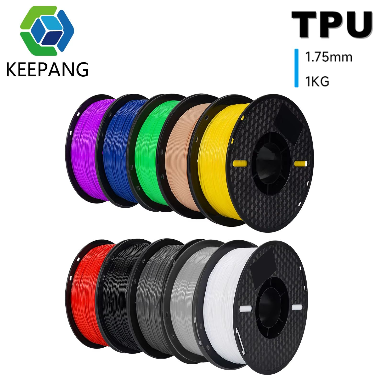 Premium TPU 3D Printer Filament 1.75mm Flexible 95A, High Accuracy 1KG Spool For FDM Printing tpu 1kg Orange