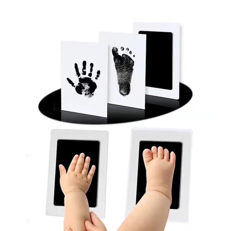 Newborn Baby Hand And Footprint Kit With Photo Frame DIY Baby Keepsake black