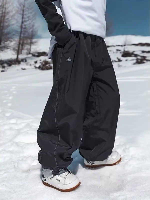 Ski Pants Waterproof Loose Fit For Men Women, Wear Resistant Ski Pants Professional Double Board Single Board yk17 gray xxxl