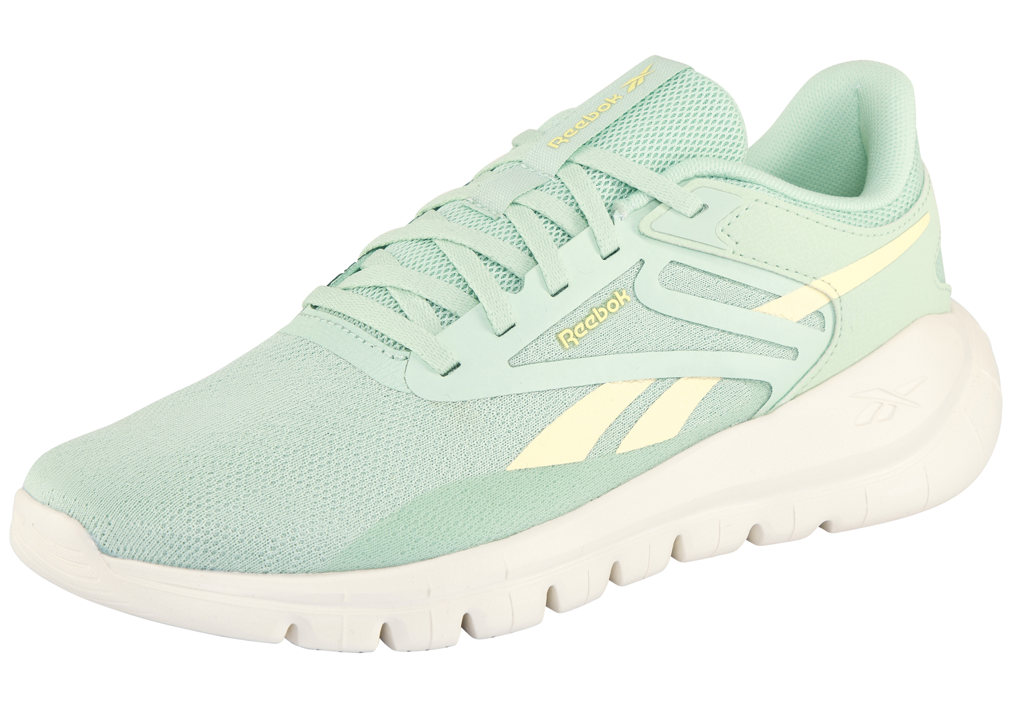 Trainingsschuh REEBOK "SPLIT FLEX", Damen, Gr. 38, glitch aqua, chalk, gelb haze, Synthetik, Textil, Schuhe