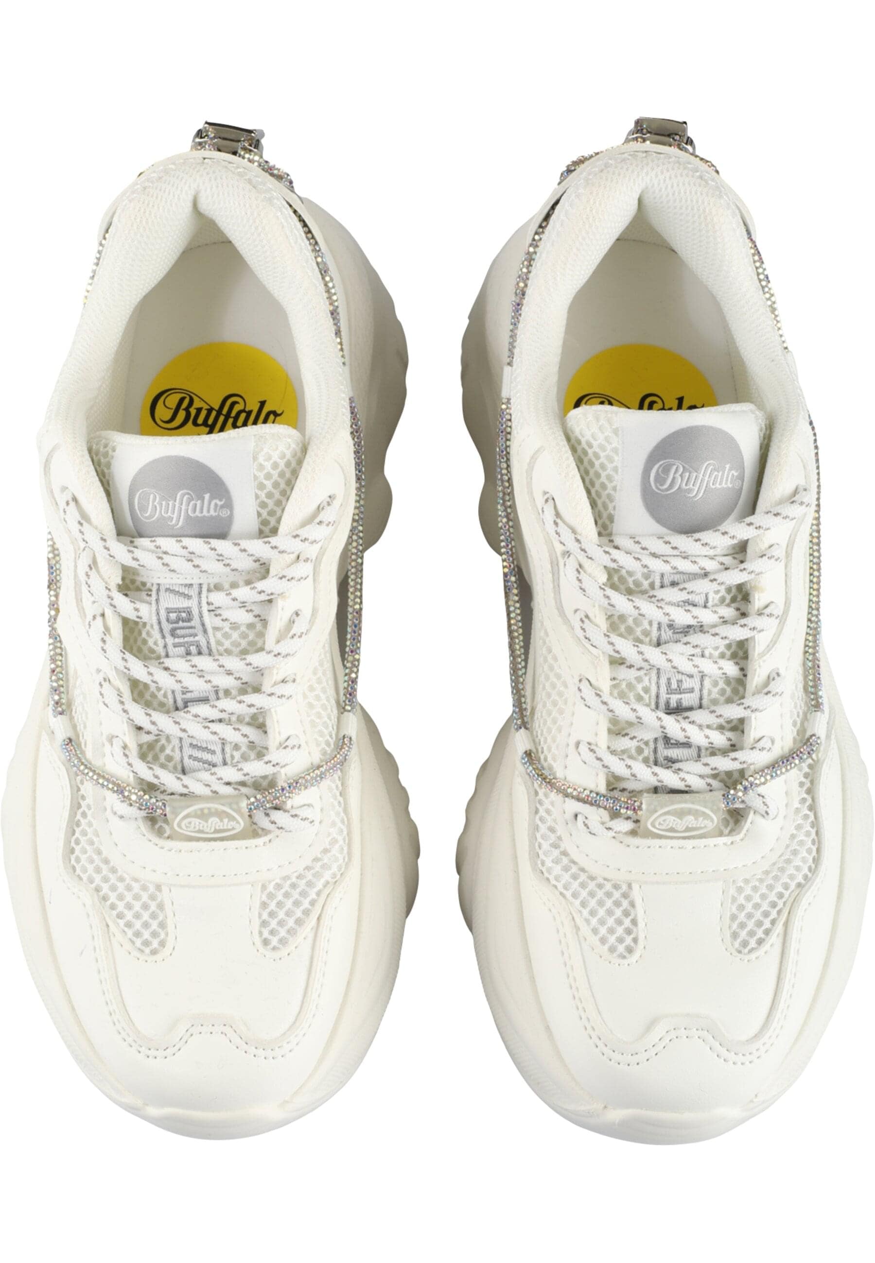 Trainingsschuh BUFFALO "Buffalo BLISS LUXE", Damen, Gr. 39, weiß, silber, Schuhe