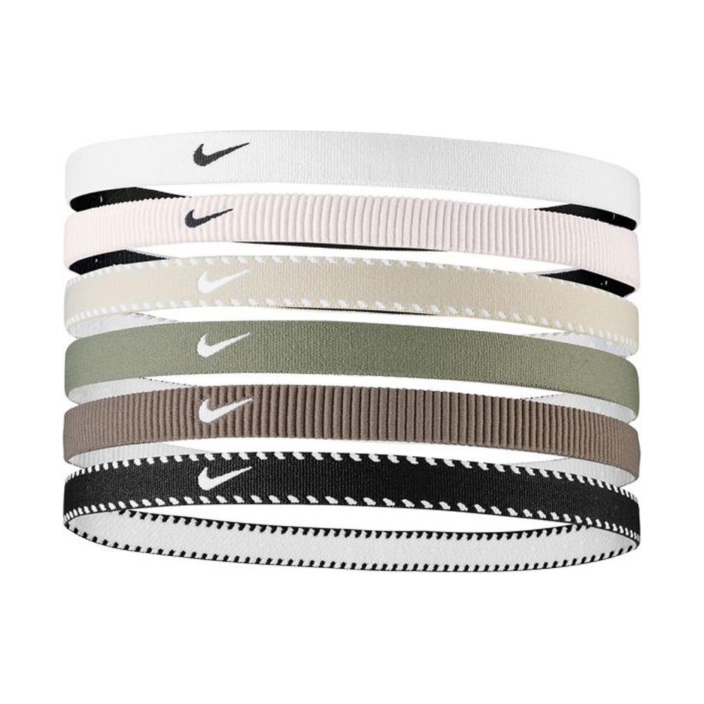 Nike - Stirnband, Flex, Klassisch (6er-Pack) (Weiß/Schwarz/Braun) Image