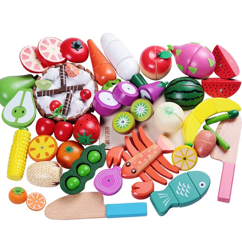 Cuisine en bois semblant jouer jouet Simulation fruits légumes nourriture jeu de coupe faux oeuf classique enfants jeu de rôle Montessori jouets