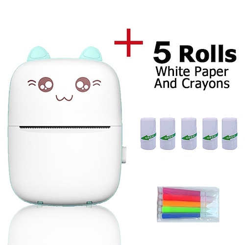 Nuovo design adorabile per gatti del 2025, stampa di foto ed etichette con ricarica USB a 200 dpi, include cavo USB e kit senza inchiostro, ideale per viaggi e uso domestico, stampa di foto,