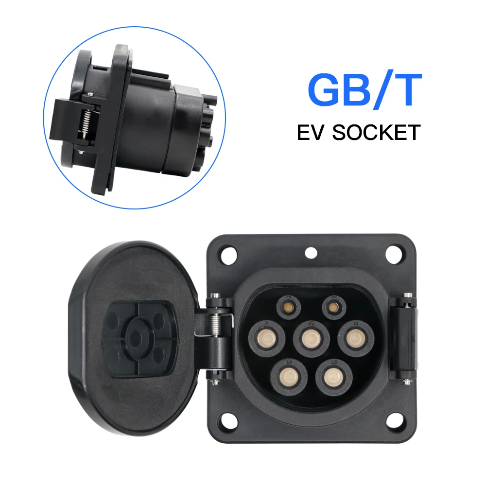 Kolanky GBT China EV Auto Steckdose 32A 22KW EV Stecker Für Elektrische Auto Lade Buchse 380V-450V elektrische Fahrzeug Autos Image