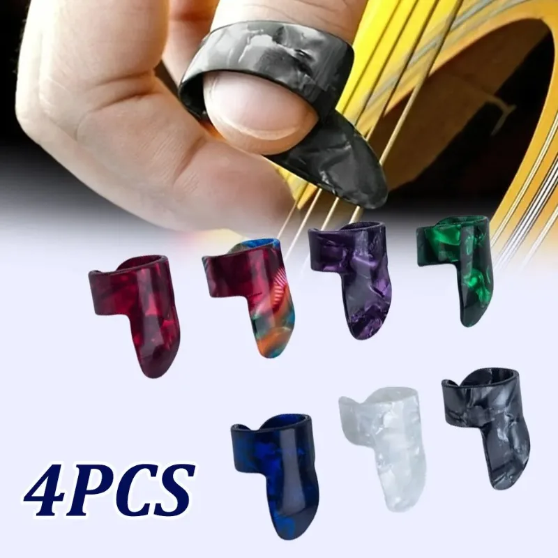 Tragbare Gitarren-Daumen-Picks, Zeigefinger-Picks, zufällige Farben, praktisches und praktisches Zubehör für Musikinstrumente Image