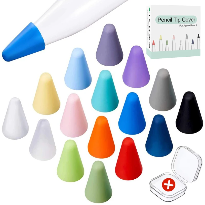 8 pezzi copertura protettiva per pennino per penna antiscivolo per Apple Pencil Pro 1/2 generazione custodia in silicone con punta per matita stilo custodia resistente all'usura