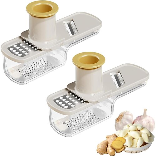 Tritatutto, affettatrice e tritaaglio 3 in 1 tritacarne, robusto robot da cucina in plastica con manico blocco compatto, multiuso per aglio, verdure, carne, formaggio