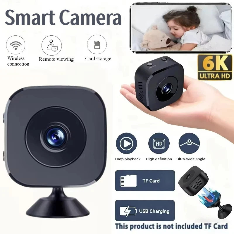 Kabellose Mini-Smart-Sicherheitskamera 8K HD WLAN Innen- und Außenüberwachung mit Bewegungserkennung Nachtsicht 2-Wege-Audio 2026 Image