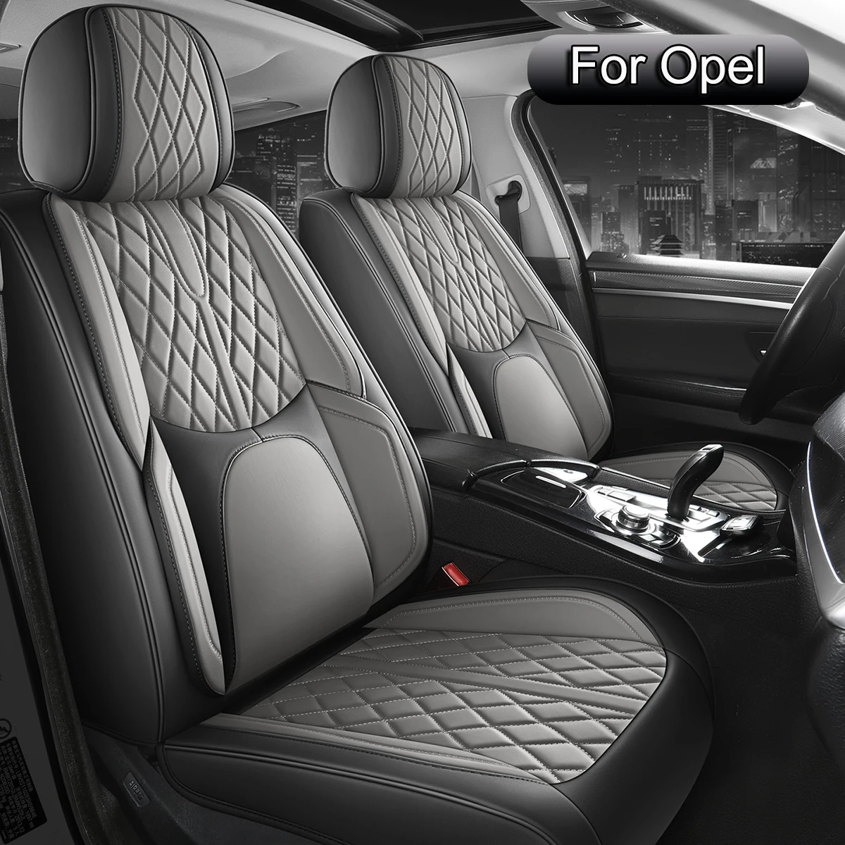 Autositzbezüge Komplettset, Passend für Opel Astra, Corsa, Insignia, Mokka, Crossland, Vectra, Grandland X, Universelle Leder Sitzbezüge auto Image