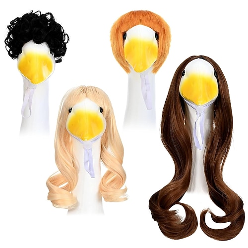 1 vestito da oca da veranda parrucche-corte festive set di costumi da oca riccia, parrucche a tema per decorazioni natalizie per cortile, patio e giardino