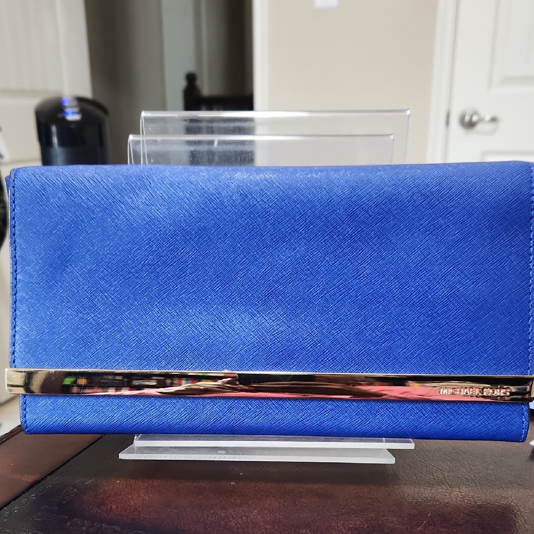 Michael Kors Bags | Elegant Blue Mk Women's Clutch New Never Used | Color: Blue | Size: Os