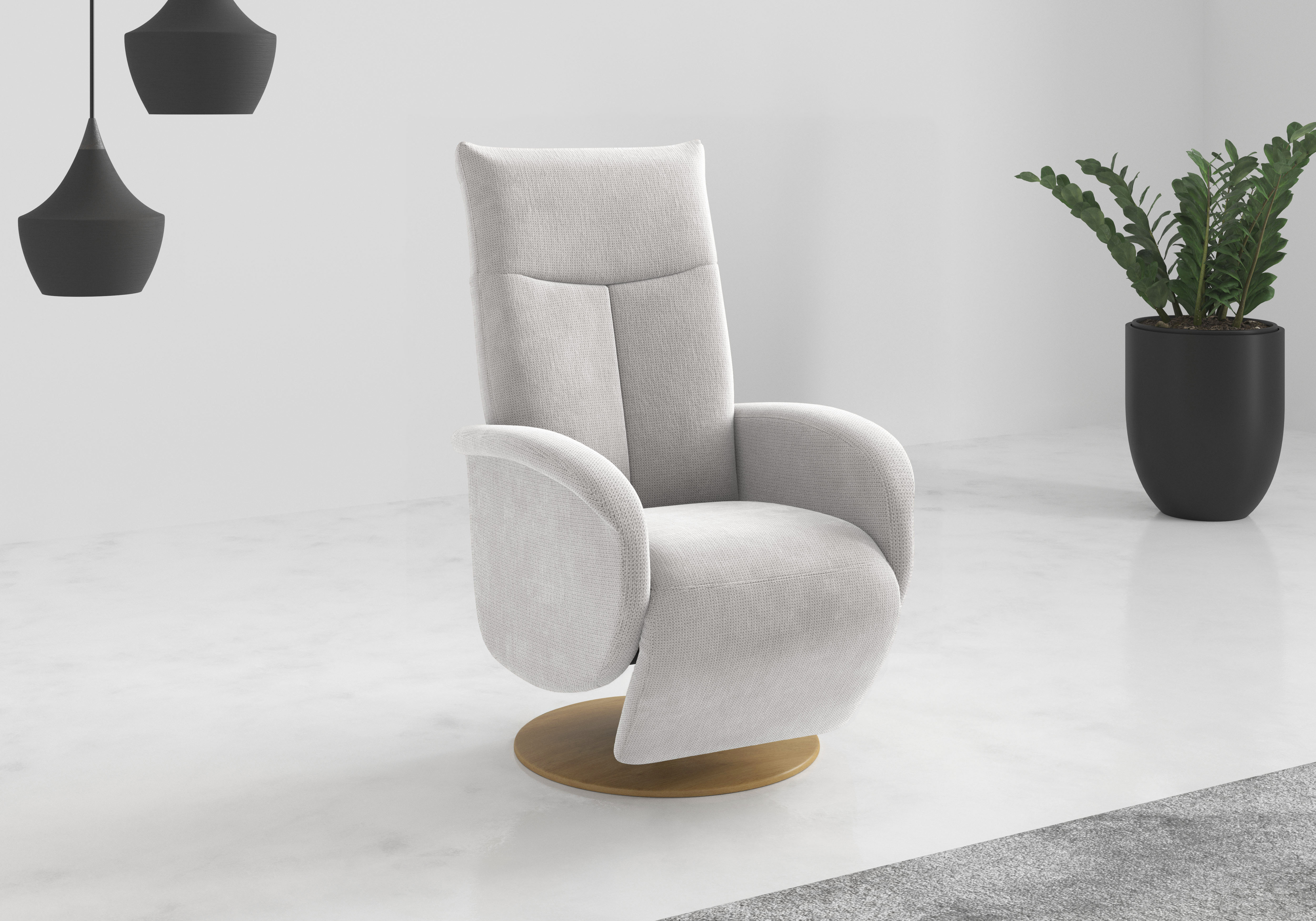 TV-Sessel HOME AFFAIRE "Glendale", silber, B:75cm H:112cm T:82cm, 90% Polyester, 10% Polyamid, Sessel, wahlweise mit Aufstehhilfe, 2 Motoren und Akku