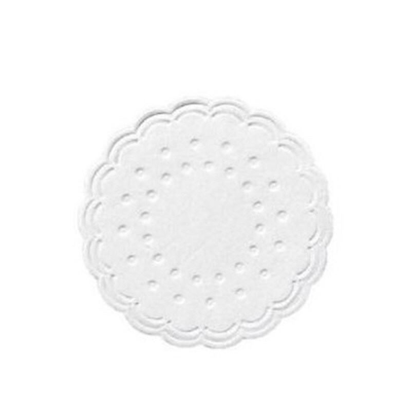 250 Duni Tissue-Untersetzer, rund Ø 7,5 cm Weiß Mehrlagig, 165734 Image