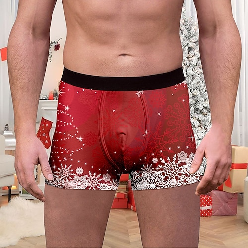 Weihnachten Kurze Boxershorts Unterwäsche Weihnachtsgeschenk Weihnachtsmann Grafik Neuartige Komisch für Herren Erwachsene 3D-Druck für Weihnachten Karneval Neujahr Party Image