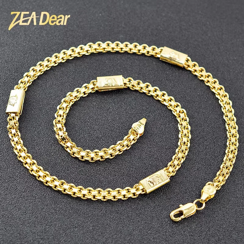 ZEADear Schmuck 2022 18K Gold Überzogene Kleine Größe Dubai Halskette Mit Kette Für Männer Frauen Hip Hop Halskette Großhandel mithelfer