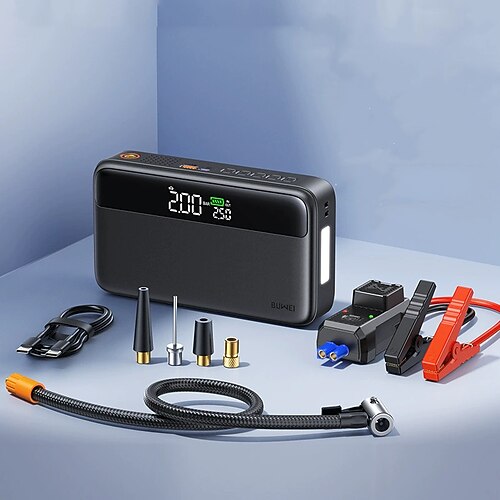 n33 Multifunktions-Funkenstarter mit integrierter Luftladepumpe für die Notstartstromversorgung von Kraftfahrzeugen Image