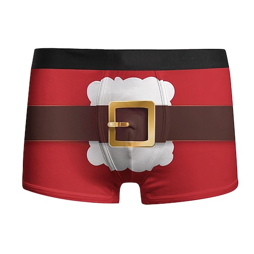 Weihnachten Kurze Boxershorts Unterwäsche Weihnachtsgeschenk Weihnachtsmann Grafik Neuartige Komisch für Herren Erwachsene 3D-Druck für Weihnachten Karneval Neujahr Party Image