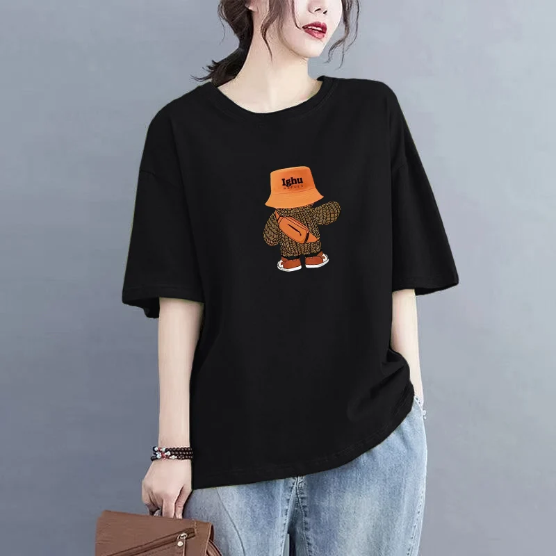 Tshirt Summer Fashion Woman T-shirt Casual O-Neck oversized t shirt y2k top Women Fashion T-Shirt Cartoon Tshirts