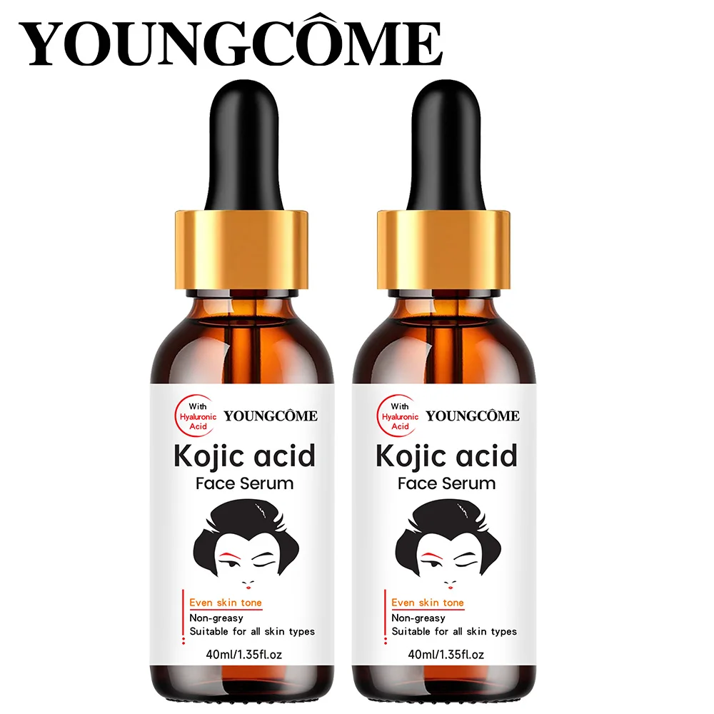 Kojisäure-Serum, Gesichtsessenz, feuchtigkeitsspendend, verblasst dunkle Flecken, hellt die Haut auf, verjüngt die Haut