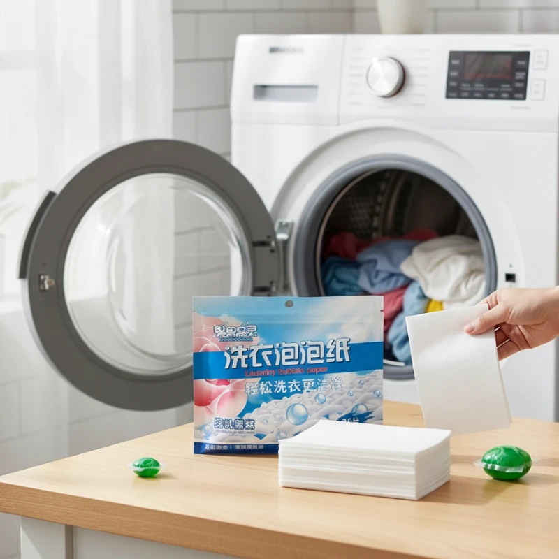 Tragbare Waschmittelblätter, konzentriertes Seifenpapier, starke Dekontamination für Reisen und Waschen zu Hause Image