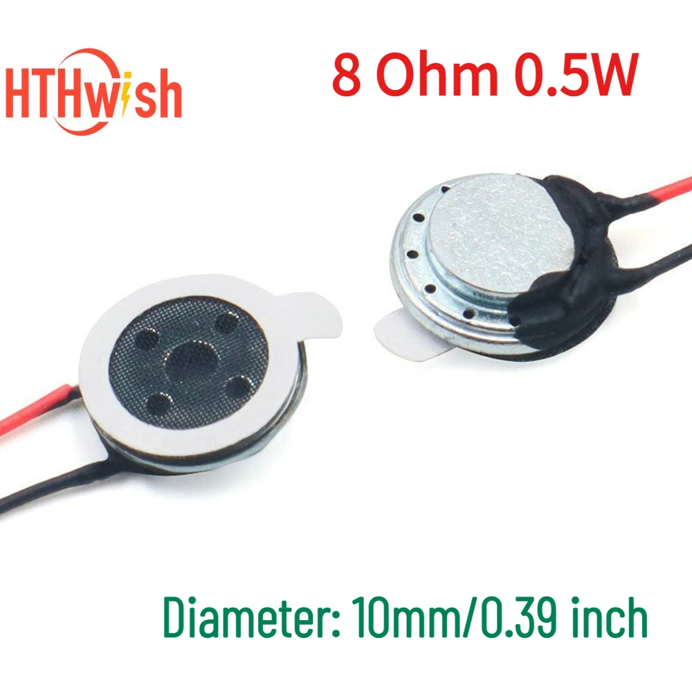 5PCS Runde Lautsprecher 8Ohm 0,5 W Ultra-dünne 10mm Durchmesser Mini Lautsprecher 10 × 3,5 MM für Handy Reparatur Audio DIY Image