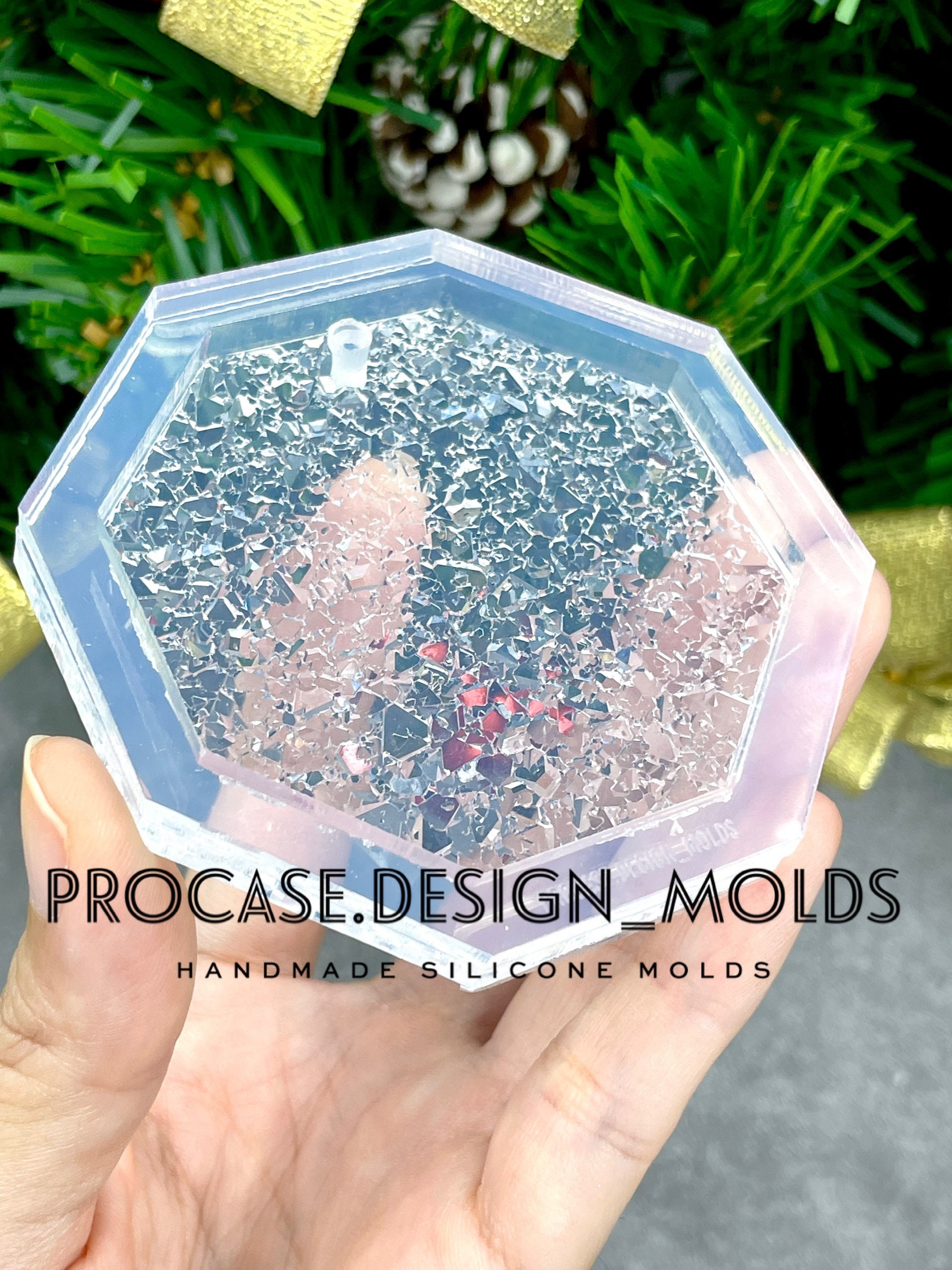 Stampo ottagonale Druzy, stampo in silicone, stampo in resina, stampo lucido, stampo in silicone per resina, stampo in silicone, stampo druzy, stampo