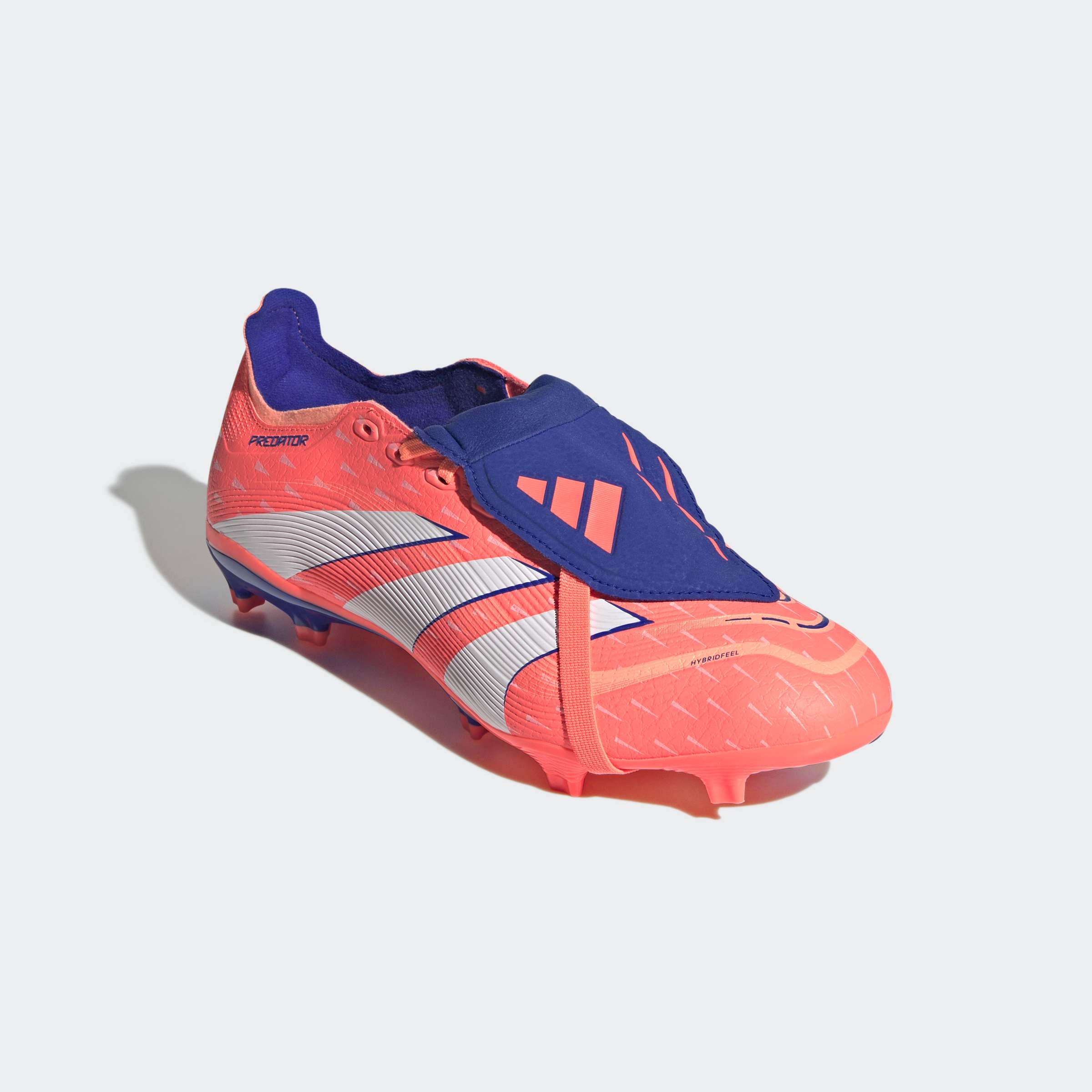 Fußballschuh ADIDAS PERFORMANCE "PREDATOR LEAGUE FOLD-OVER TONGUE FIRM/MULTI-GROUND", Damen, Gr. 41, signal coral, cloud weiß, beam orange, Synthetik, Schuhe Fußballschuh, geeignet für Rasen- und Kunstrasenplätze