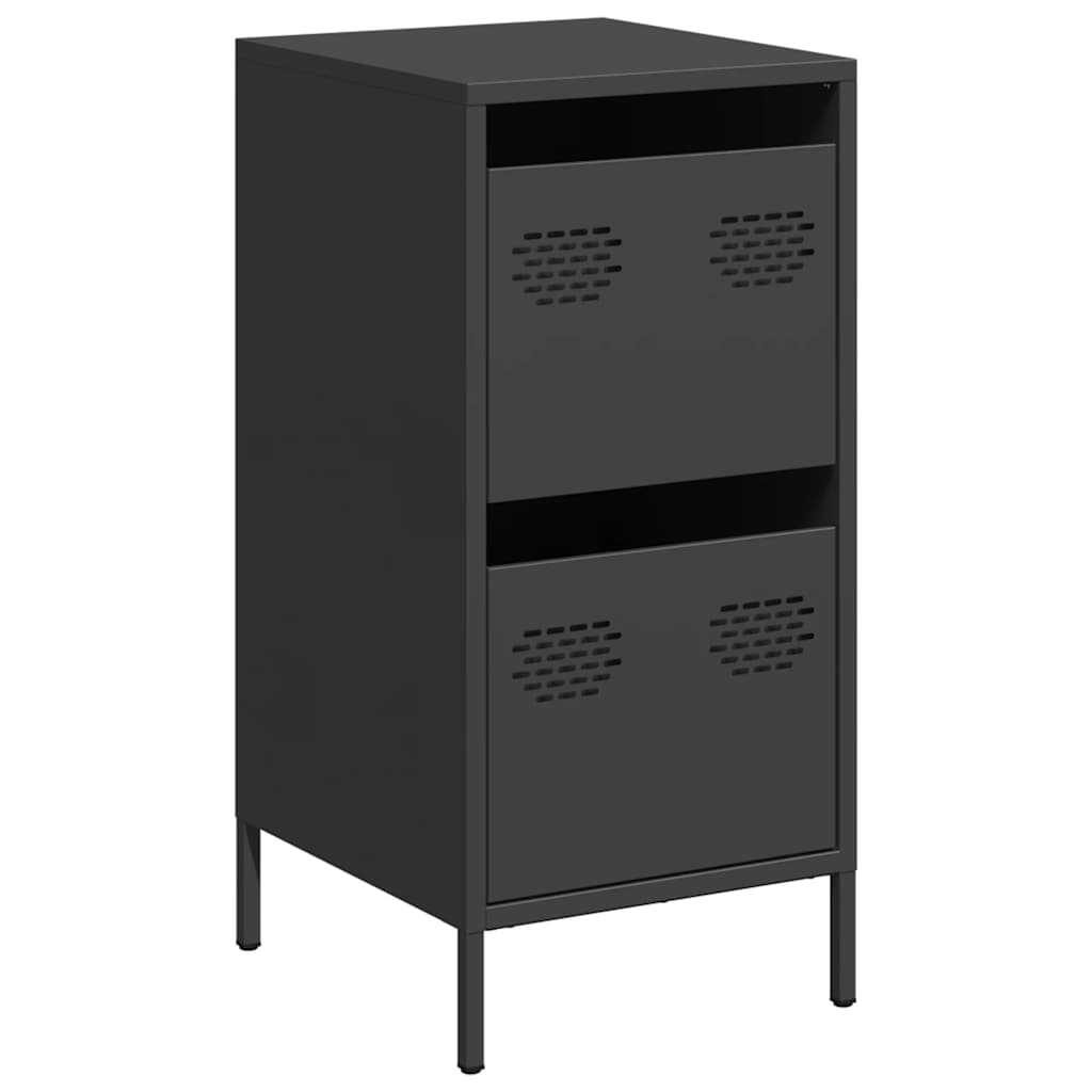 vidaXL Sideboard Schwarz 35x39x73,5 cm Kaltgewalzter Stahl Image