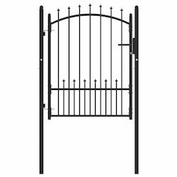 vidaXL Zauntor mit Spitzen mit Schloss Schwarz 100 x 125 cm Image