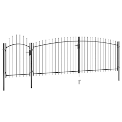 vidaXL Gartentor mit Speerspitzen 5x2 m Schwarz Image