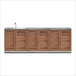 NewAge Outdoor Kitchens Grove 4-Piece Outdoor Kitchen Set with Countertops and Covers