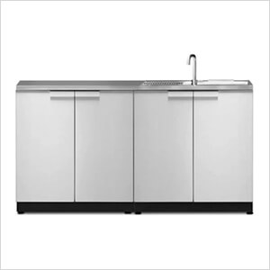 NewAge Outdoor Kitchens Stainless Steel 3-Piece Outdoor Kitchen Set with Countertops and Covers